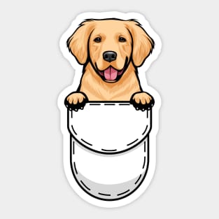 Funny Golden Retriever Pocket Dog Sticker